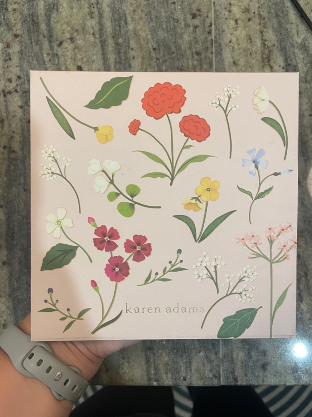 2026 Floral Leaf Desk Calendar Refills - Pink & Green - Picture 4 of 4